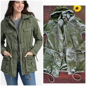 Essenza Green Hooded Utility Jacket